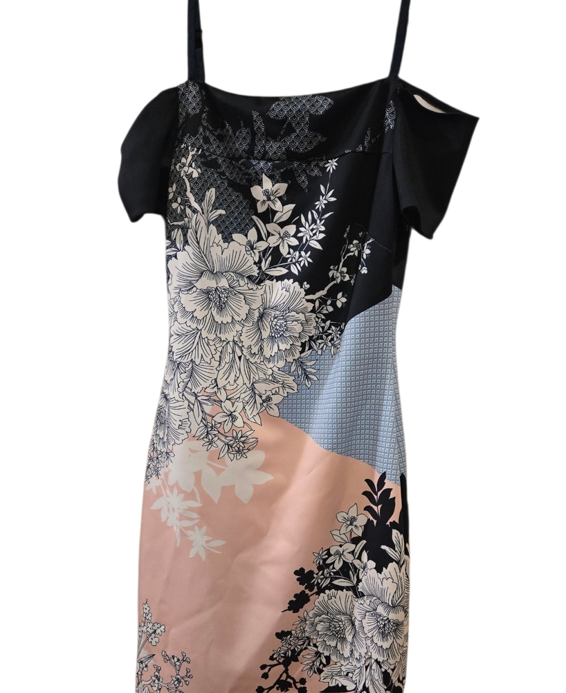 Guess Floral Mini Dress in Blue and Pink